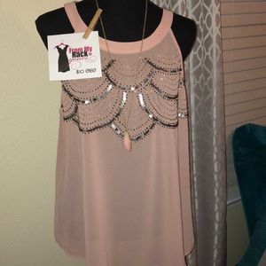 Beaded Chiffon Tank Size L Maurice’s